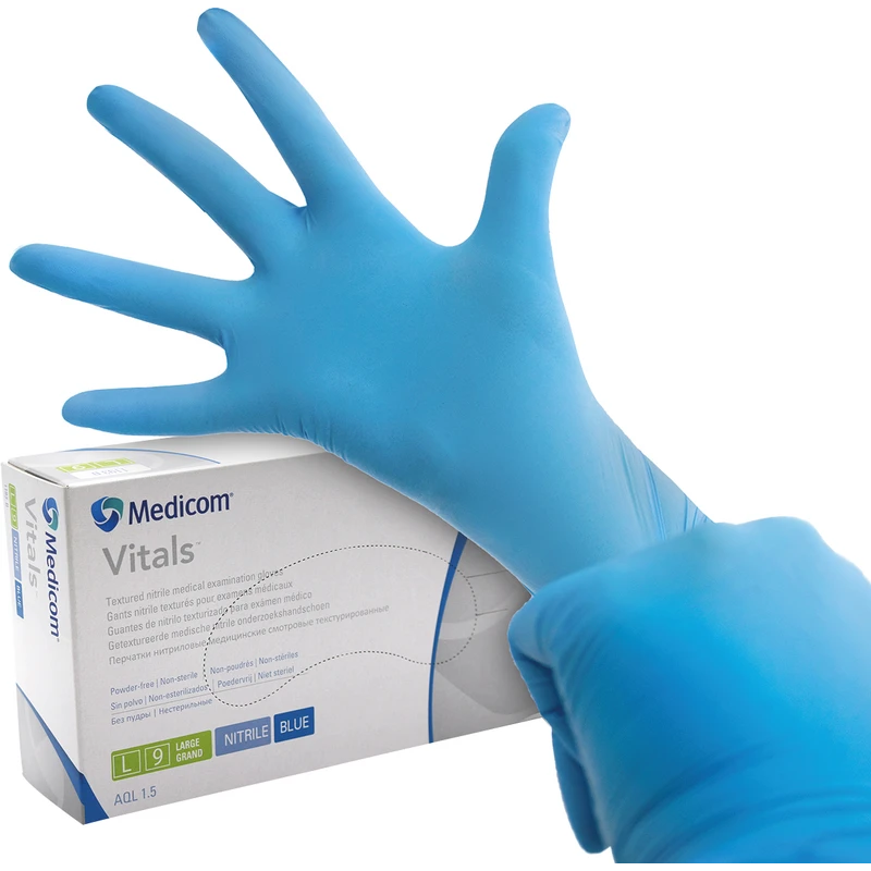Medicom® SafeTouch® Advanced Vitals Nitril-Handschuhe  Packung  100 Stück puderfrei, blau, L