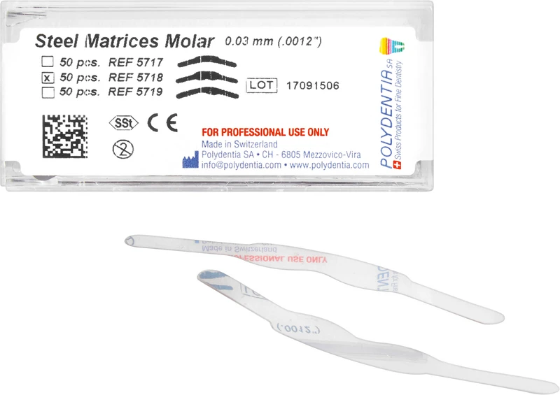 Matrizen Superdünn  Packung  50 Stück für tiefe Molaren, MOD Kavität
