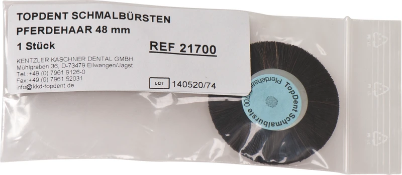 TOPDENT Schmalbürste Ziegenhaar  Stück  Pferdehaar 12 mm, mittelhart, Ø 48 mm