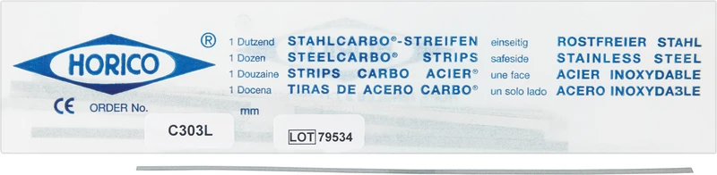 Stahlcarbo® Streifen  Packung  12 Stück rot, einseitig, 3 mm breit, Stärke 0,09 mm