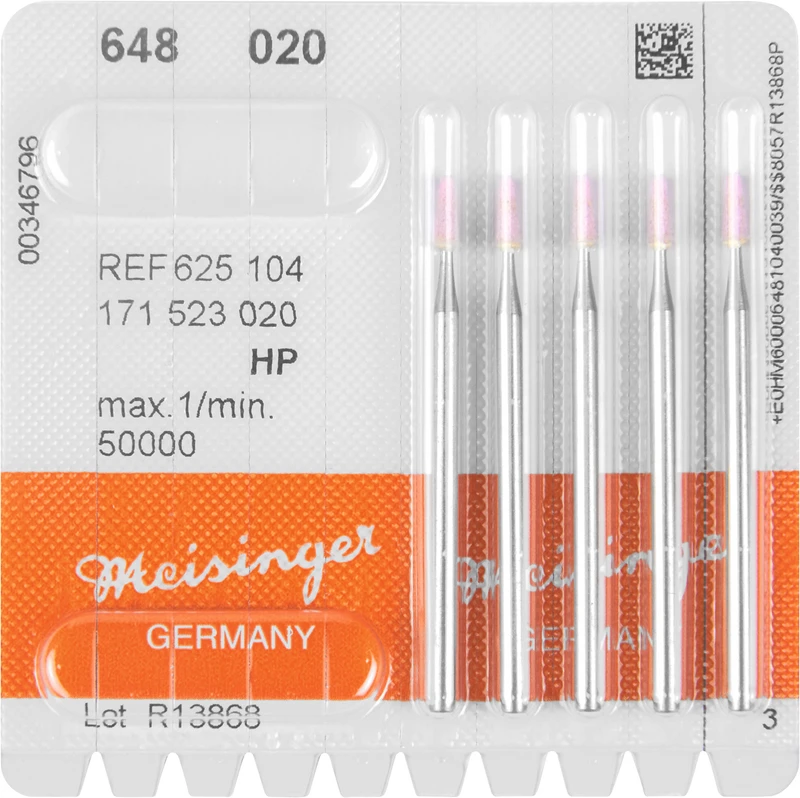 Keramische Schleifer 648  Packung  5 Stück rosa mittel, HP, Figur 171, 6 mm, ISO 020