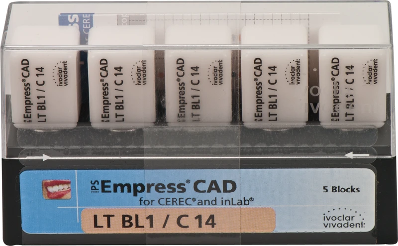 IPS Empress® CAD for CEREC  Packung  5 Blöcke Größe C14, BL1 LT