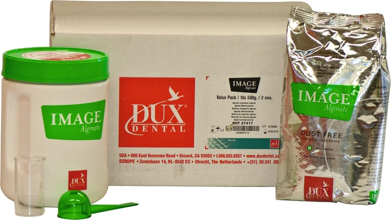 IMAGE Alginate  Klinikpackung  10 x 500 g Beutel SH, 1 Behälter, 1 Messbesteck, Minze, grün