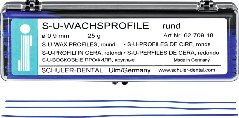 S-U-Wachsprofile  Packung  25 g Wachsprofile rund, 0,9 mm
