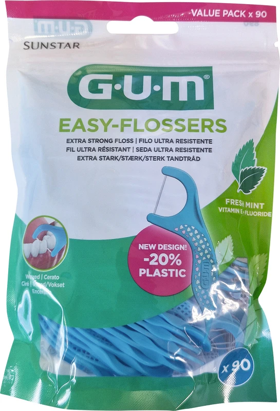 GUM® EASY-FLOSSERS   Packung  90 Stück mint