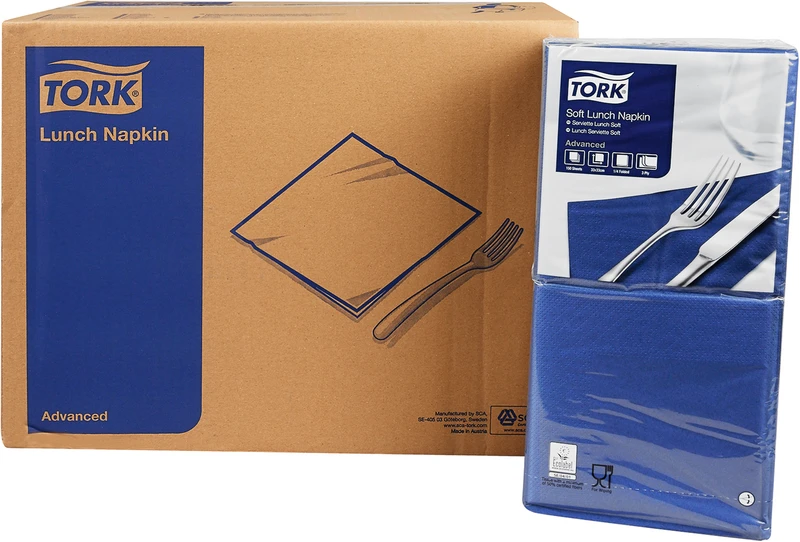 TORK® Soft Lunchservietten (1\4 Falz)  Karton  10 x 150 Stück dunkelblau