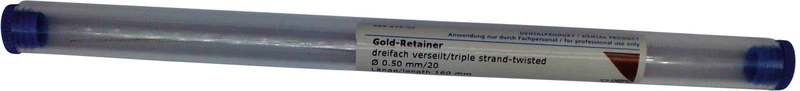 Gold Retainerdraht  Stück  3 fach verseilt Ø 0,50 mm