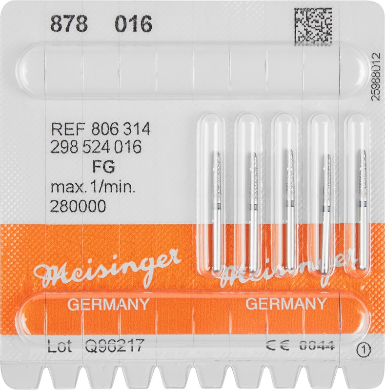 Diamanten 878  Packung  5 Stück blau mittel, FG, Figur 298 Torpedo, 8 mm, ISO 016