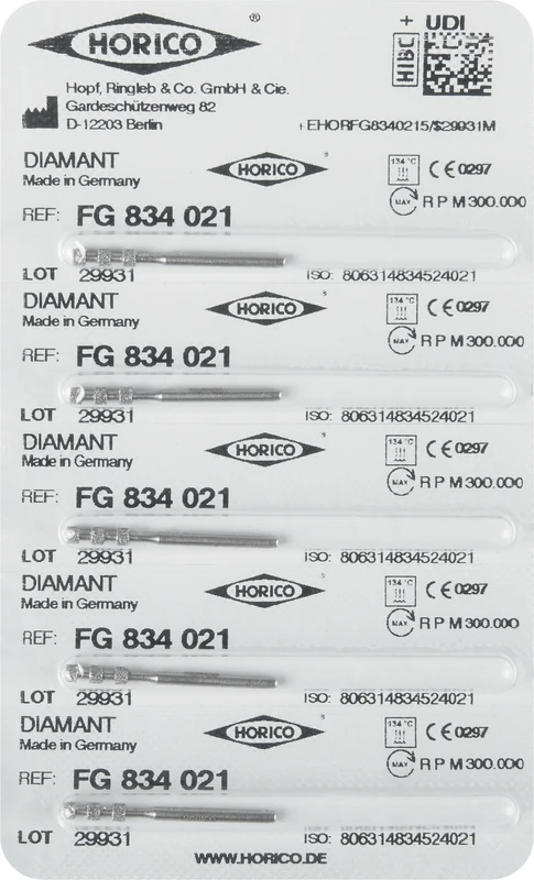 Tiefenmarkierer 834  Packung  5 Stück FG, Figur 834, 6,8 mm, T: 0,5 mm, ISO 021