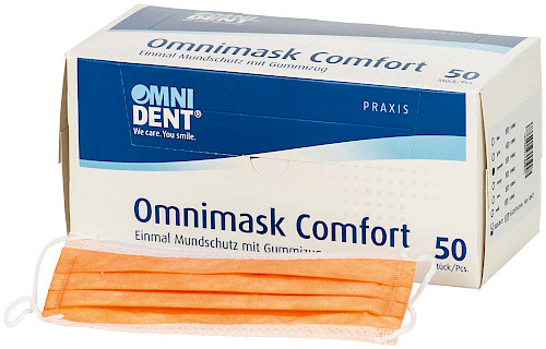 Omnimask Comfort  Packung  50 Stück orange mit Gummizug