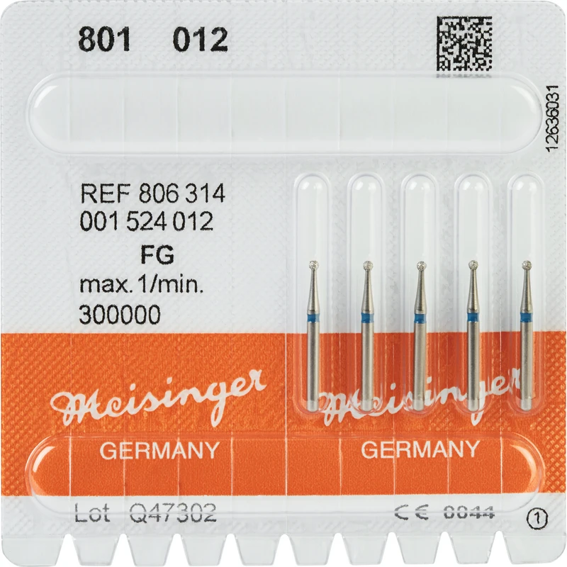Diamanten 801  Packung  5 Stück blau mittel, FG, Figur 001 Rund, ISO 012