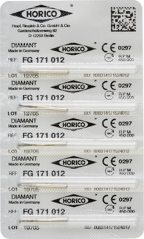 Diamantschleifer 171  Packung  5 Stück FG, Figur 171, 6 mm, ISO 012