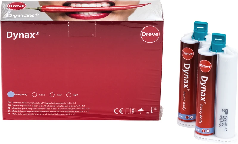 Dynax® heavy body  Packung  8 x 50 ml Doppelkartusche 70 Shore A himmelblau