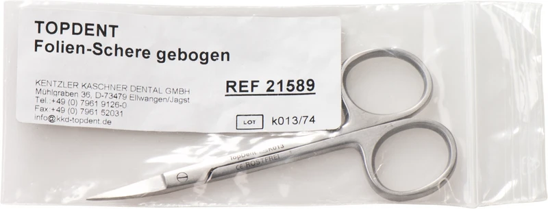 TOPDENT Folienscheren  Stück  11,5 cm, gebogen