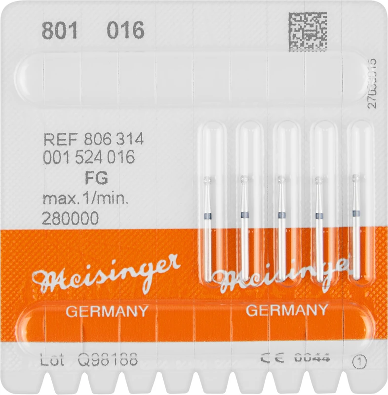 Diamanten 801  Packung  5 Stück blau mittel, FG, Figur 001 Rund, ISO 016