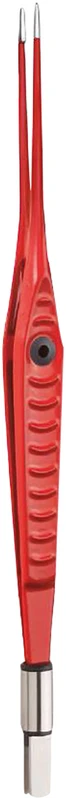 Bipolare-Pinzetten  Stück  12 cm, Standard, gerade, Spitzenbreite: 1 mm, stumpf, rot