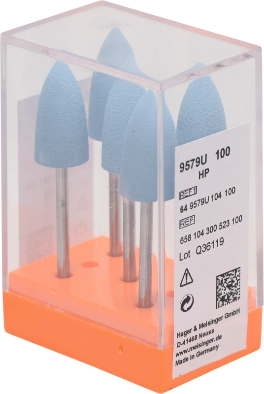 Silikonpolierer 9579  Packung  5 Stück hellblau fein, HP, Figur 300, 20 mm, ISO 100