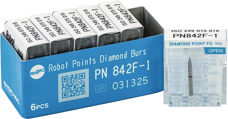 Robot Points FG  Packung  6 Stück rot fein, FG, Figur Flamme, 7,5 mm, ISO 016