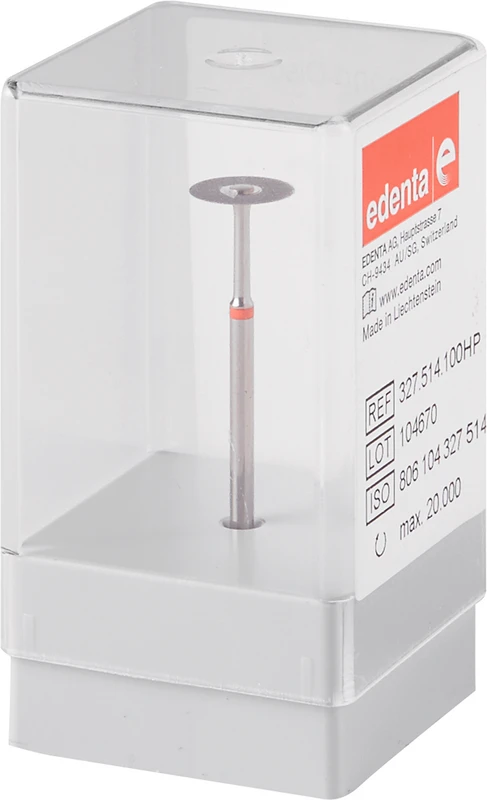 Diamantscheibe 327  Stück  rot fein, HP, Figur 327, 0,13 mm, ISO 100