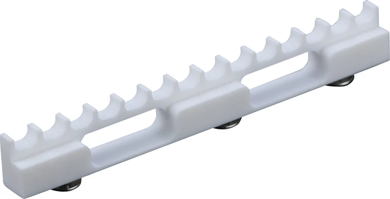 PTFE Block  Stück  Block inklusive 3 Schrauben, 16 cm, für 14 Instrumente