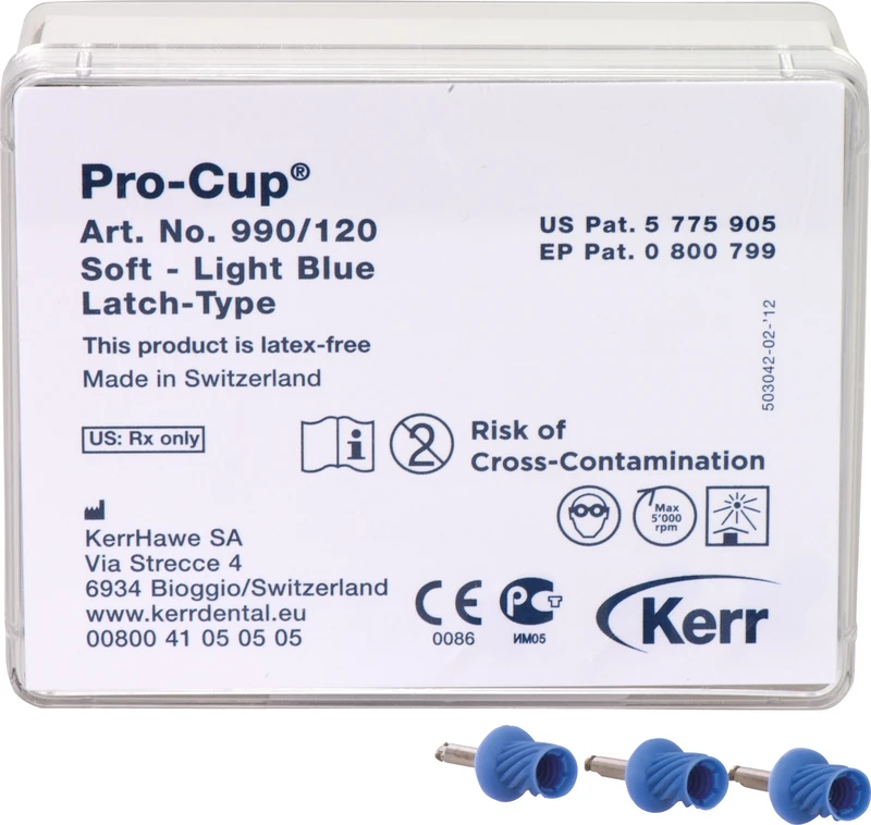 Pro-Cup  Packung  120 Stück hellblau weich, Latch-Type