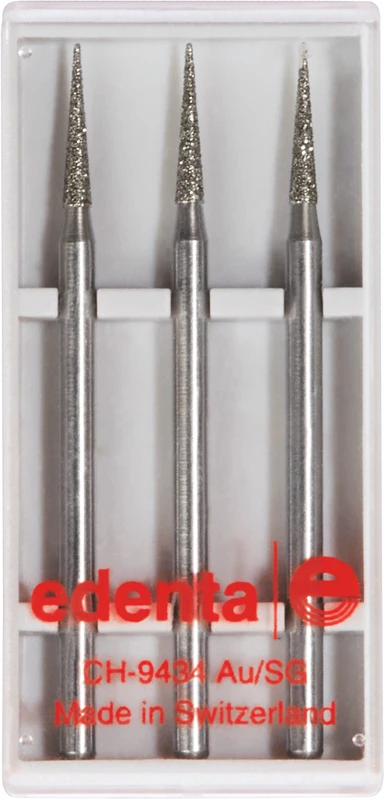 Diamanten 859  Packung  3 Stück Standard, HP, Figur 166 Konus Spitze, 10 mm, ISO 018