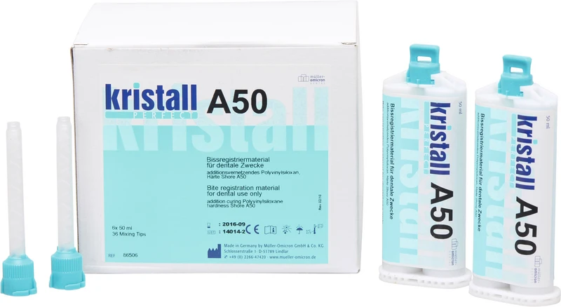 kristall® PERFECT A50  Großpackung  6 x 50 ml Kartusche, 36 Mixing Tips grün