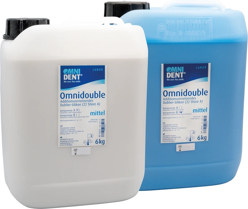 Omnidouble  Packung  2 x 6 kg Silikon hellblau, 22 Shore A-Härte