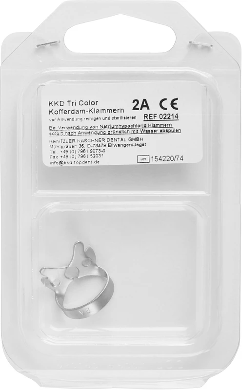 KKD® Kofferdam Klammern triColor Antireflect  Stück  platin matt, Nr. 2A, für Prämolaren