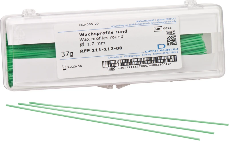 Wachsprofil  Packung  12 g Stange, grün, rund, Ø 1,2 mm