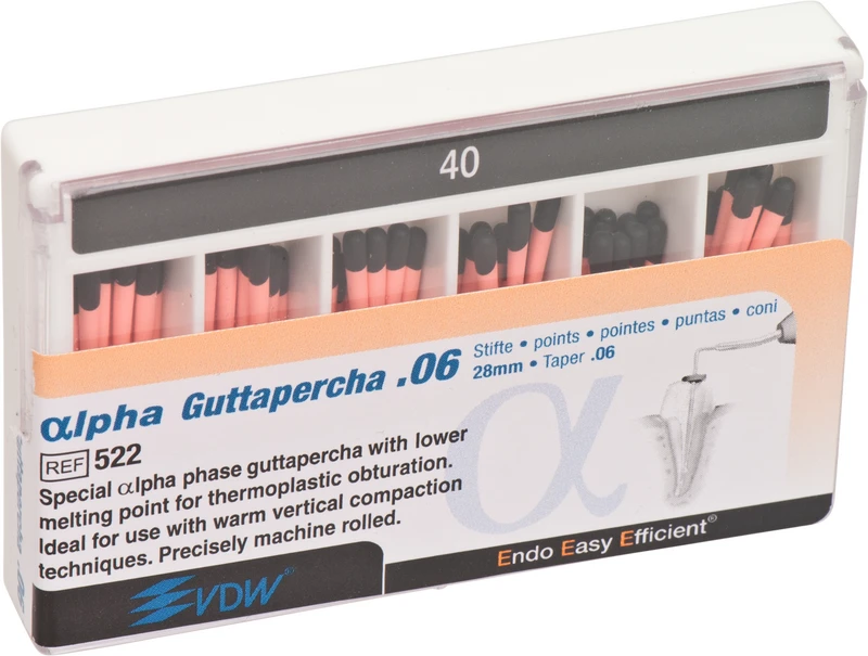 lpha Guttapercha  Packung  60 Stück 28 mm, Taper.06 ISO 040