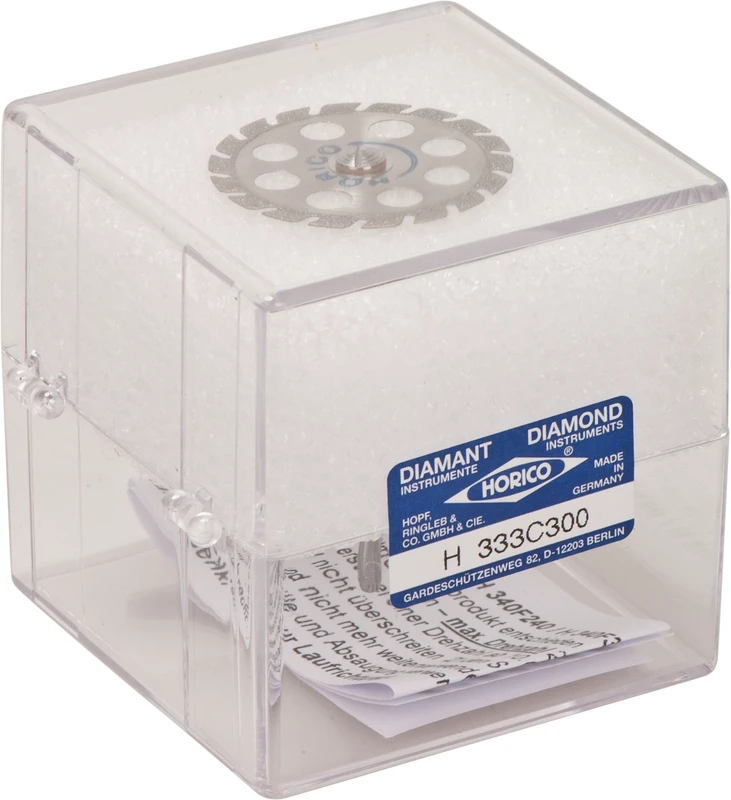 Diamantscheiben 333  Stück  doppelseitig, rot fein, HP, Figur 333 C, 0,3 mm, ISO 300