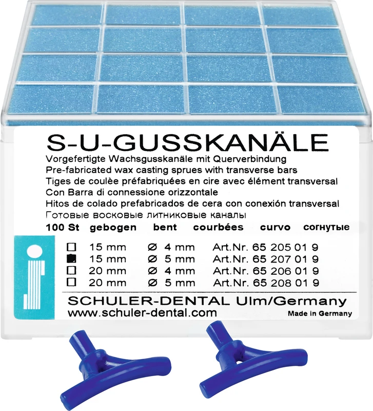 S-U-Gusskanäle  Packung  100 Stück gebogen, 15 mm, Ø 5 mm