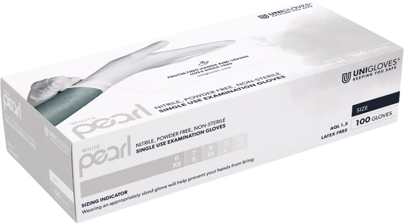 WHITE PEARL  Packung  100 Stück puderfrei, weiß, M