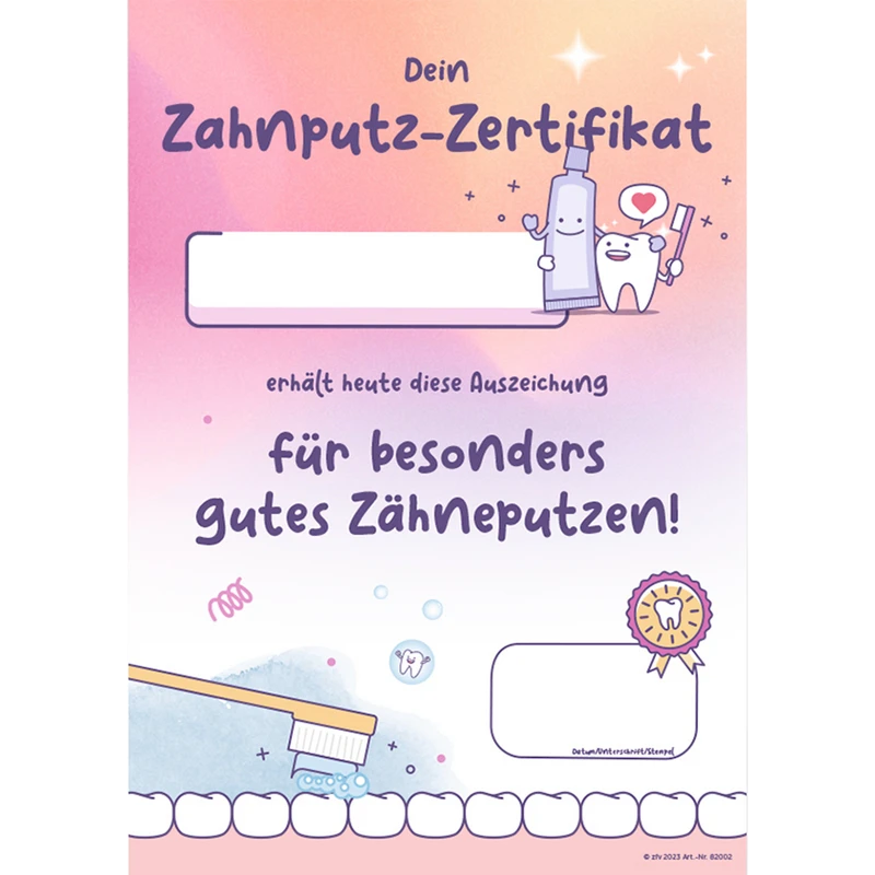 Zahnputz-Zertifikat  Packung  20 Stück