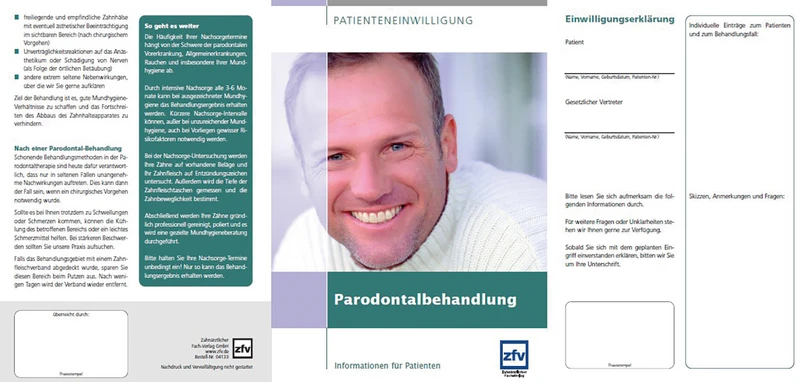Patienteneinwilligung ''Parodontalbehandlung''  Packung  20 Stück