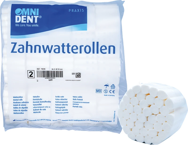 Zahnwatterollen  Packung  300 g Ø 10 mm, Größe 2