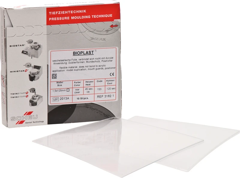 BIOPLAST®  Packung  10 Stück klar, eckig, Ø 125 mm, Stärke 1,5 mm