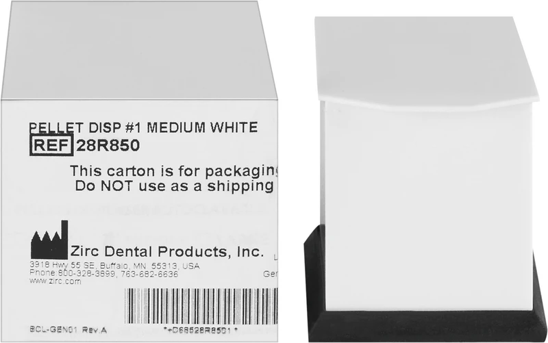 Pellet Dispenser  Stück  weiß, für mittlere Pellets (Größe 0, 1 & 2), 4,8 x 4,8 x 2 cm