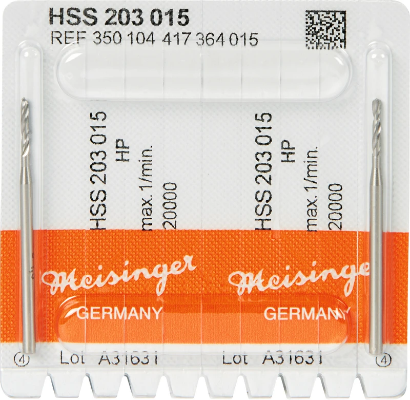 Spiralbohrer HSS 203  Packung  2 Stück HP, Figur 417, ISO 015