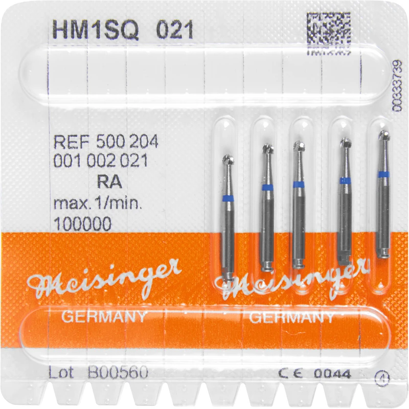 HM-Bohrer 1SQ  Packung  5 Stück schnittfr. Verz. Querhieb, RA, blau, Figur 001, ISO 021