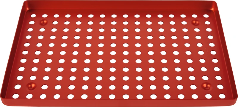 Alu-Tray   Stück  rot, mit Perforierung