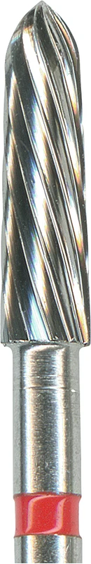 HM-Finierer TC283  Packung  5 Stück rot, 12 Schneiden, RA, Figur 298 Torpedo konisch, 8 mm, ISO 021