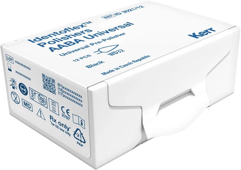 AABA-Dental Universal  Packung  12 Stück unmontiert, schwarz, Figur Flamme