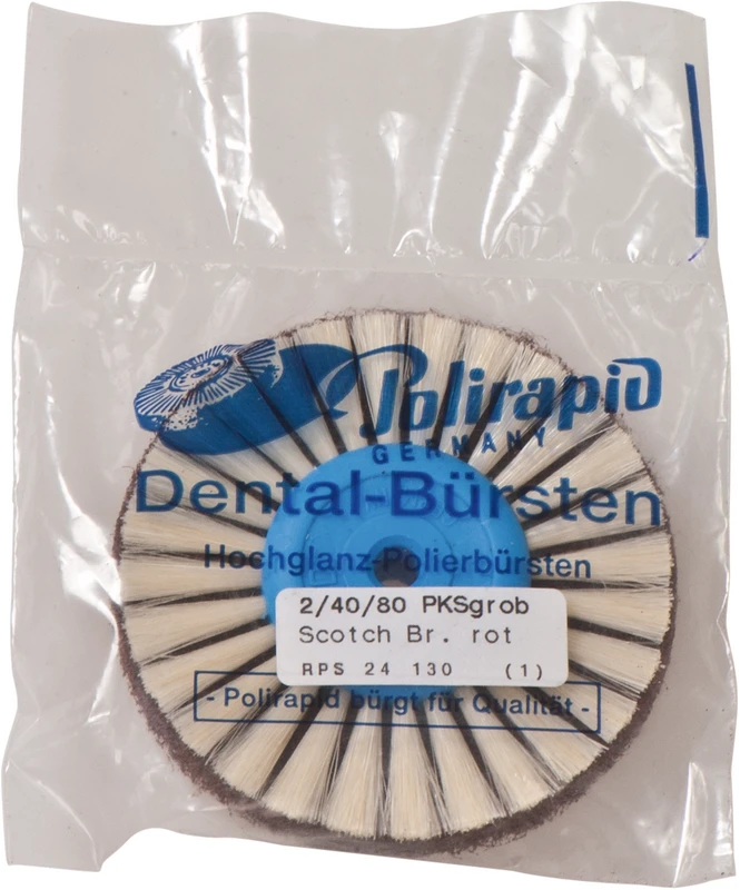 Prima Rundbürsten Einlage  Stück  2-reihig, Einlage 3M Scotch-Brite rot grob, spitz, Kern: Ø 40 mm, Außen: Ø 80 mm