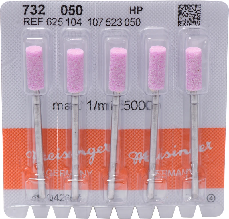Keramische Schleifer 732  Packung  5 Stück rosa grob, HP, Figur 107, 12,5 mm, ISO 050
