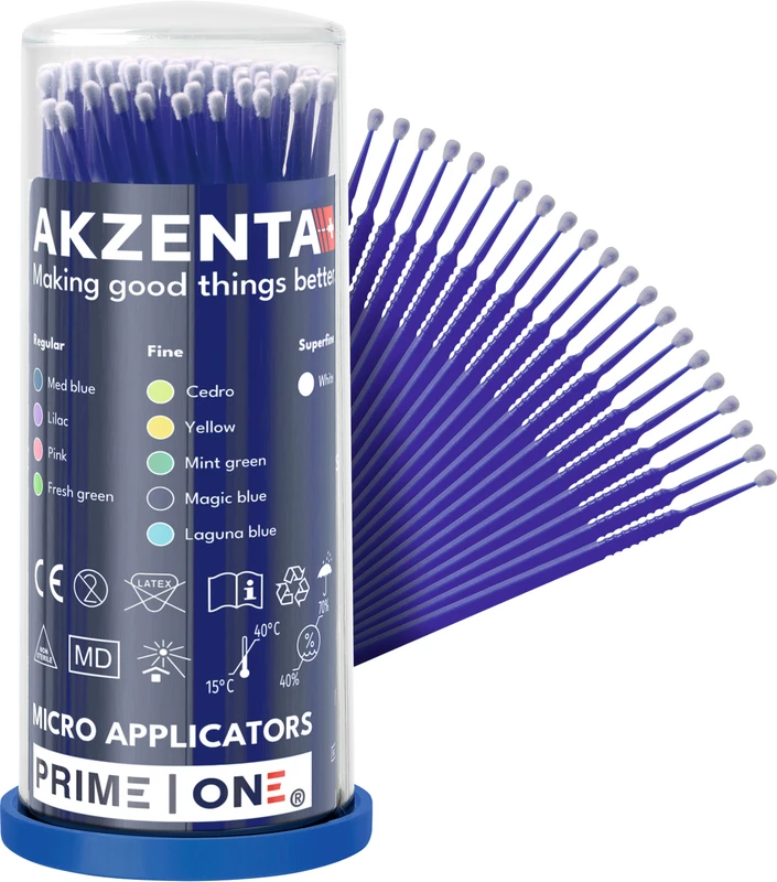 PRIME ONE Mikro-Applikatoren   Box  4 x 100 Stück fein, magic blau