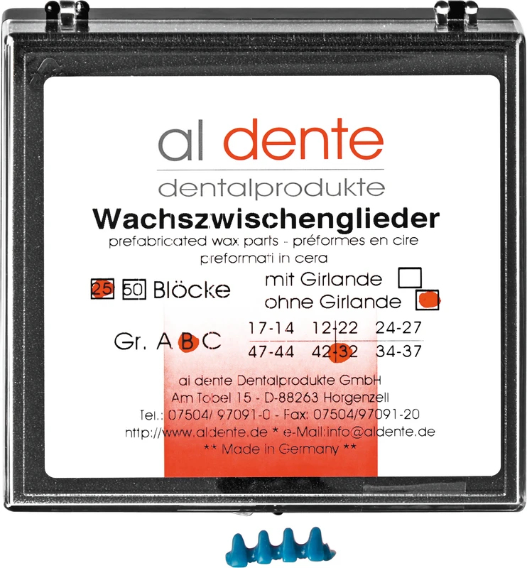 Wachs-Blöcke ohne Girlande  Packung  25 Stück Größe B, 42-23