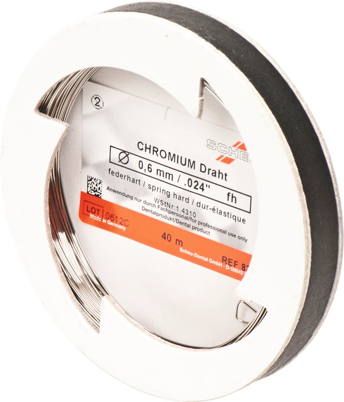 CHROMIUM Spulendraht  Laborpackung  40 m Stärke 0,6 mm, federhart