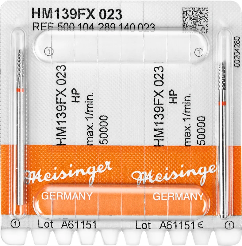 HM-Fräser FX  Packung  2 Stück kreuzverzahnt, rot fein, HP, Figur 289, 8 mm, ISO 023